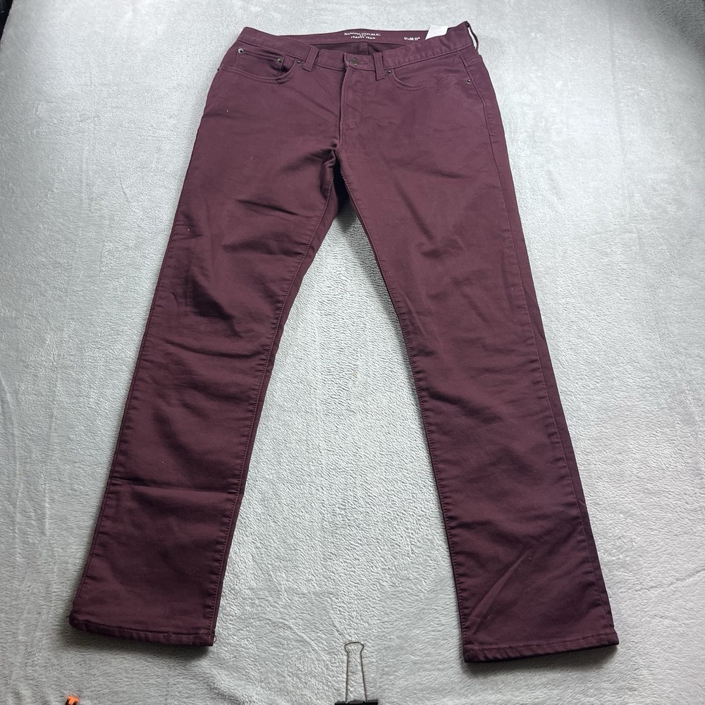 Banana‎ Republic Travel Jean 31x28* Slim Fit Mens Denim Pants Maroon